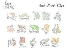 Load image into Gallery viewer, State Flower Map Ornaments