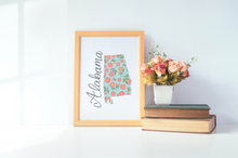 Load image into Gallery viewer, Alabama State Flower Map Art Print