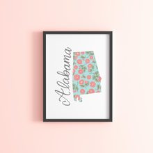 Load image into Gallery viewer, Alabama State Flower Map Art Print