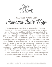 Load image into Gallery viewer, Alabama State Flower Map Art Print