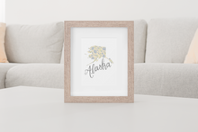 Load image into Gallery viewer, Alaska State Flower Map Art Print