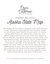 Load image into Gallery viewer, Alaska State Flower Map Art Print