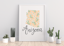 Load image into Gallery viewer, Arizona State Map Art Print