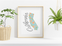 Load image into Gallery viewer, California State Map Art Print