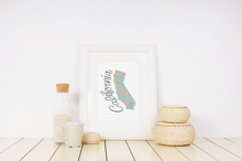 Load image into Gallery viewer, California State Map Art Print