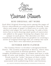 Load image into Gallery viewer, October Birth Flower - Cosmos Mini Original Drawing
