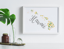 Load image into Gallery viewer, Hawaii State Map Art Print