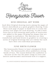 Load image into Gallery viewer, June Birth Flower - Honeysuckle Mini Original Drawing