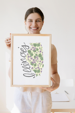 Load image into Gallery viewer, Illinois State Map Art Print