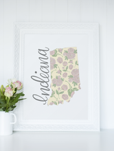Load image into Gallery viewer, Indiana State Map Art Print
