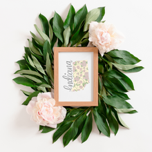 Load image into Gallery viewer, Indiana State Map Art Print