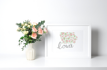 Load image into Gallery viewer, Iowa State Map Art Print