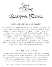 Load image into Gallery viewer, July Birth Flower - Larkspur Mini Original Artwork
