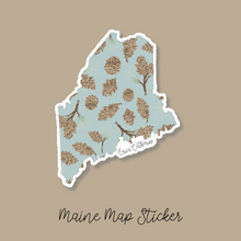 Load image into Gallery viewer, Maine State Flower Map Vinyl Sticker