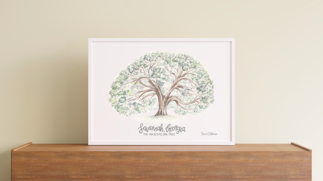 Majestic Oak Tree Art Print
