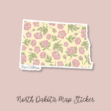 Load image into Gallery viewer, North Dakota State Flower Map Vinyl Sticker