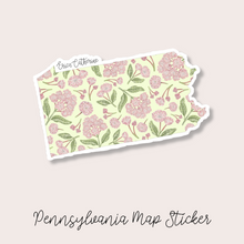 Load image into Gallery viewer, Pennsylvania State Flower Map Vinyl Sticker
