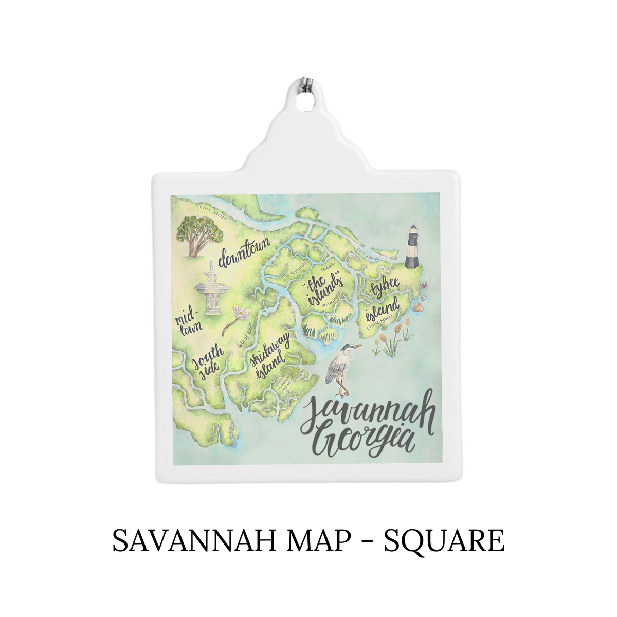 Savannah Map Ornaments