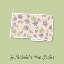 Load image into Gallery viewer, South Dakota State Flower Map Vinyl Sticker