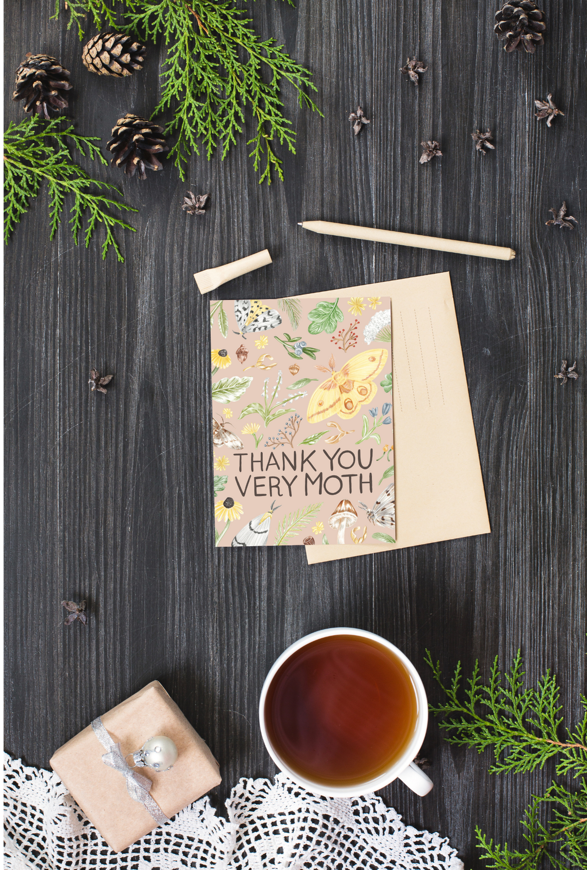 Thank you very Moth Folded Card