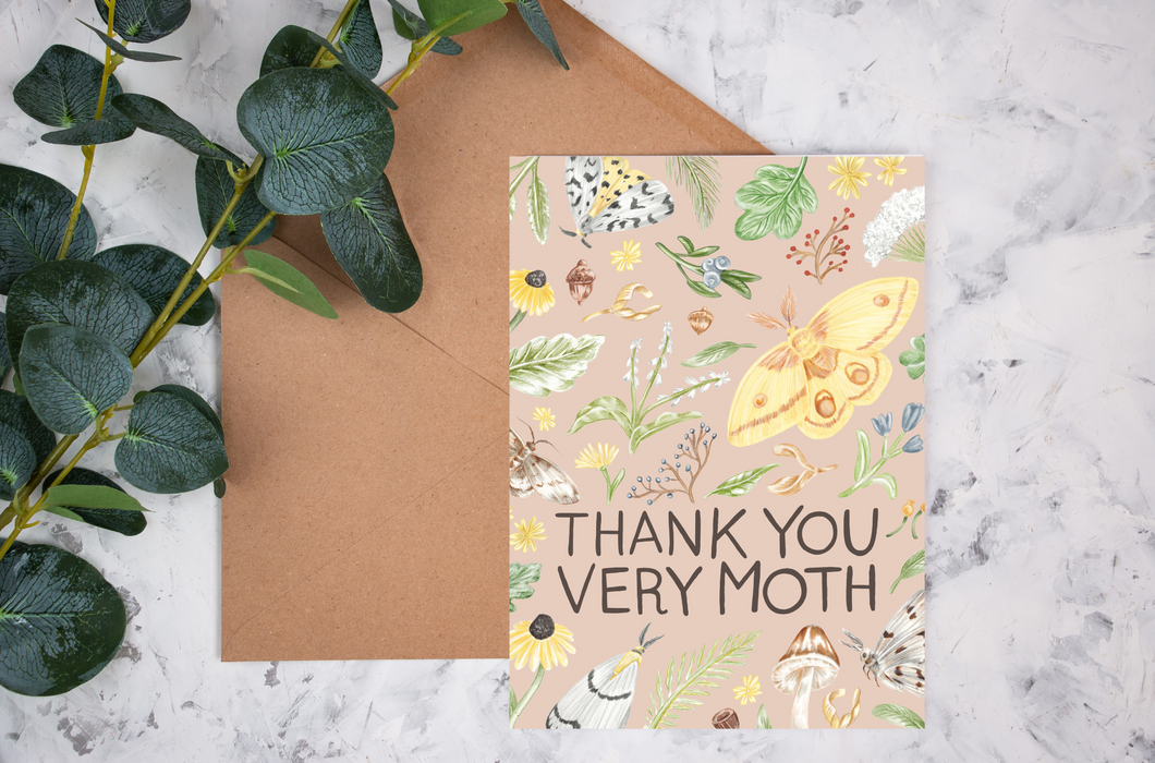 Thank you very Moth Folded Card