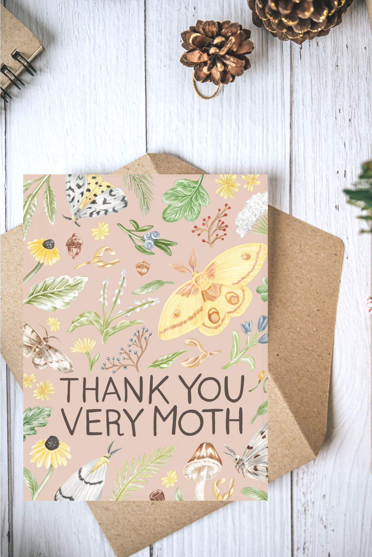 Thank you very Moth Folded Card