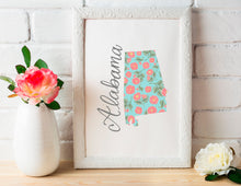 Load image into Gallery viewer, Alabama State Flower Map Art Print