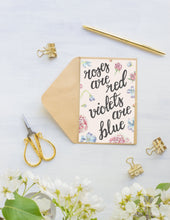 Load image into Gallery viewer, Roses are Red Violets are Blue Folded Card