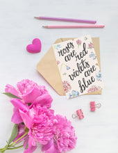 Load image into Gallery viewer, Roses are Red Violets are Blue Folded Card