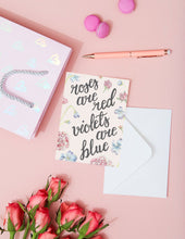 Load image into Gallery viewer, Roses are Red Violets are Blue Folded Card