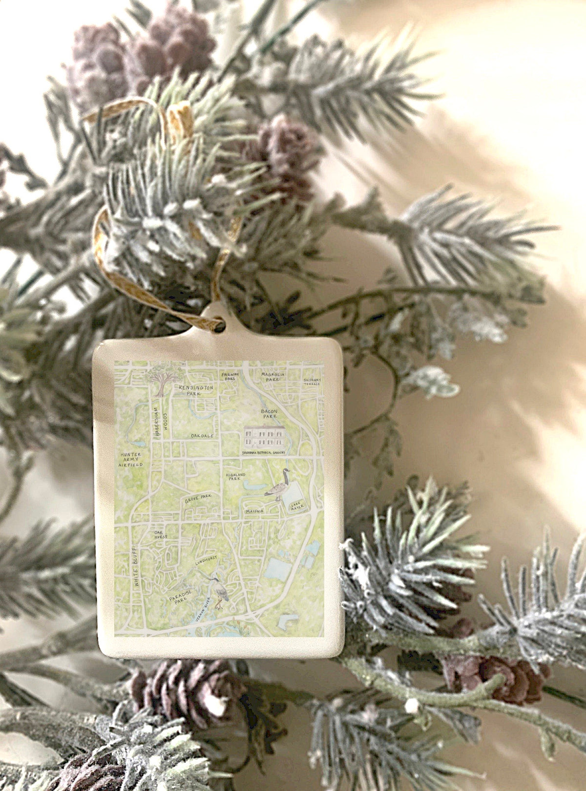 Savannah Map Ornaments