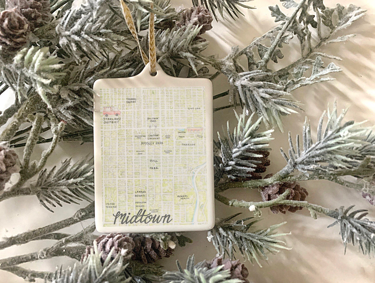 Savannah Map Ornaments