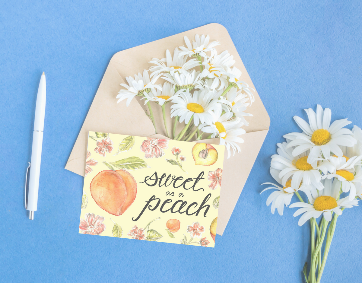 Sweet as a Peach Folded Card
