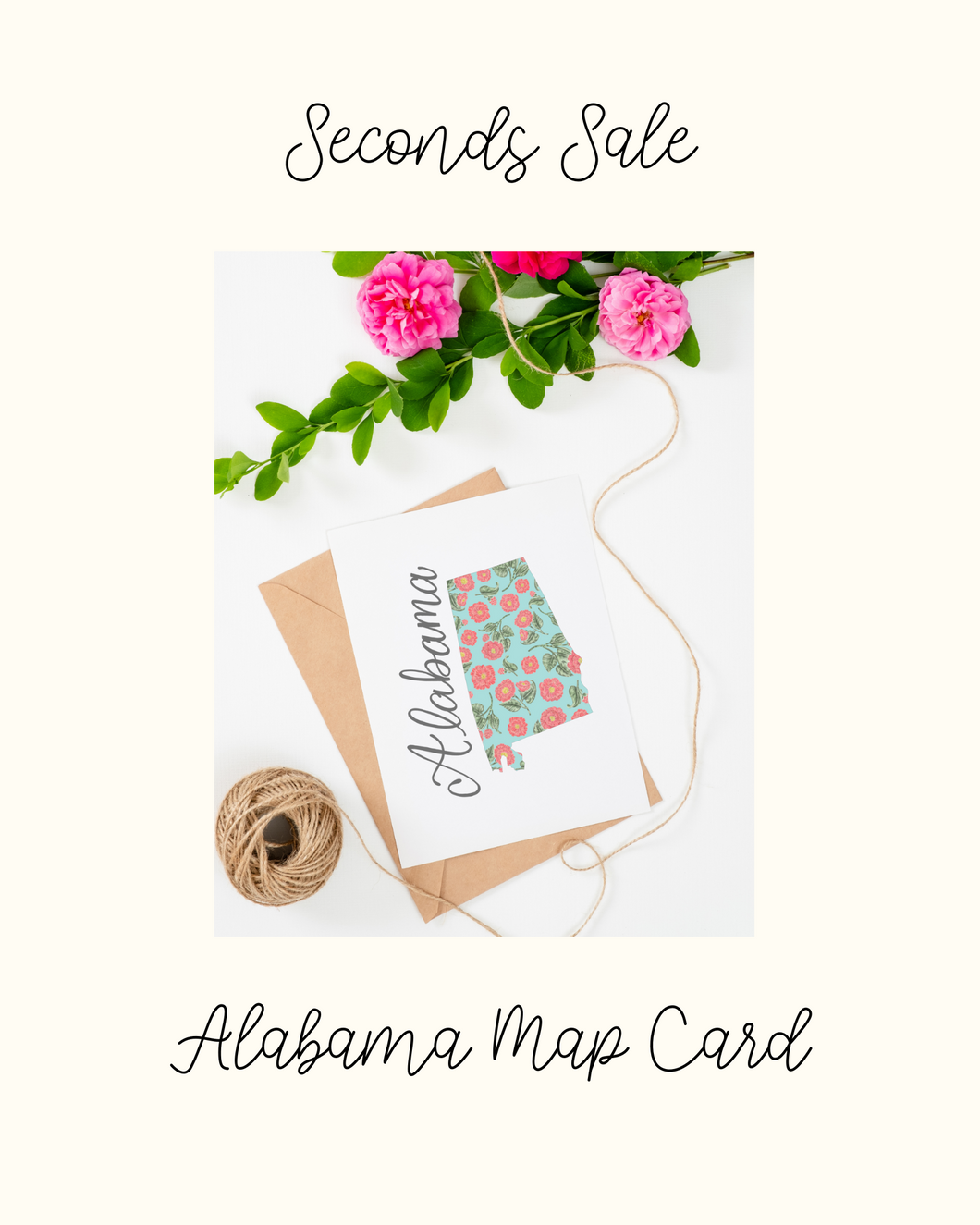 Alabama State Map Card - Seconds Sale