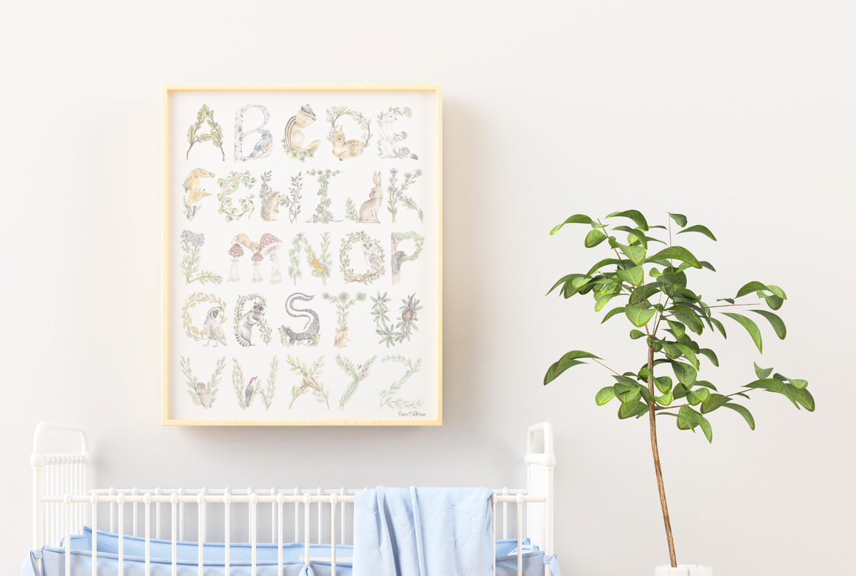 Woodland Alphabet Fine Art Print