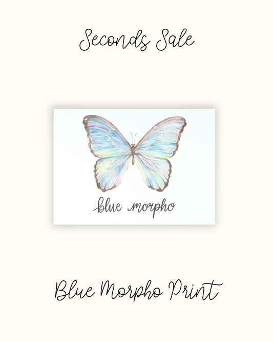 Blue Morpho Butterfly 5x7" Print - Seconds Sale