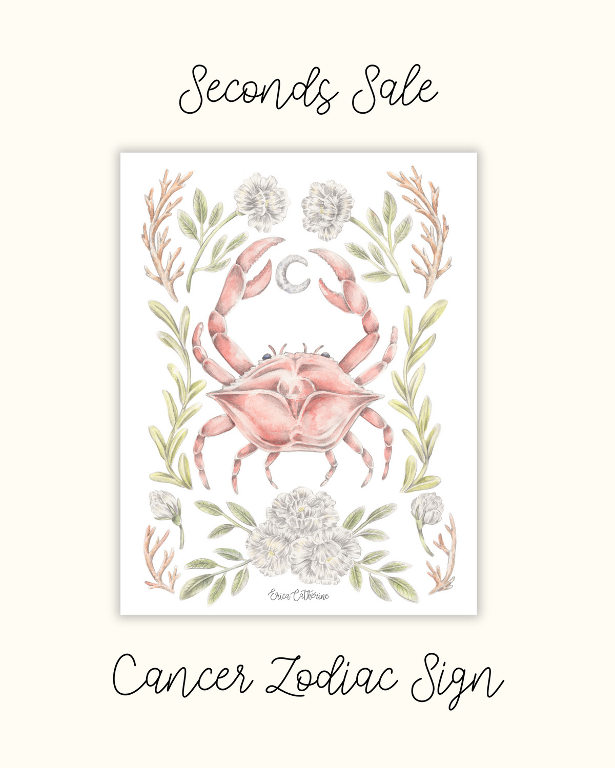 Cancer Zodiac Sign Print - Seconds Sale