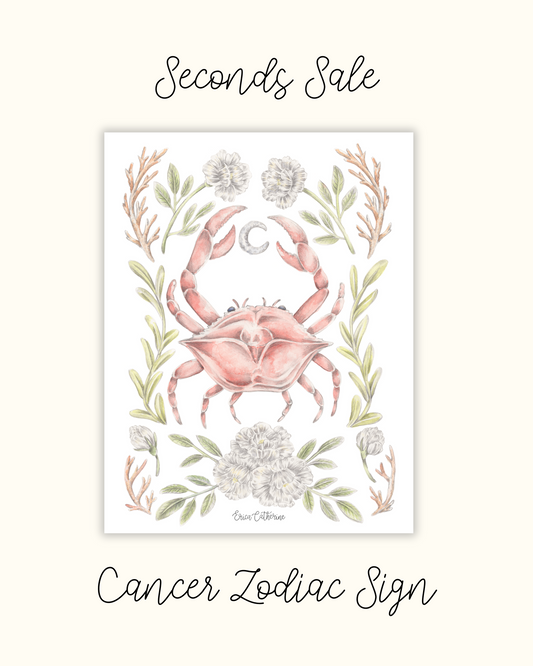 Cancer Zodiac Sign Print - Seconds Sale