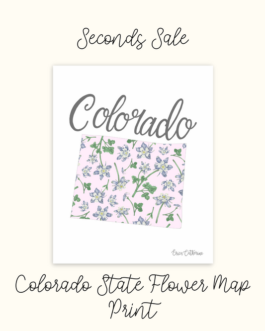 Colorado State Flower Map Print - Seconds Sale