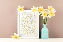 Load image into Gallery viewer, Ducks, Dragonflies, and Daffodils Art Print
