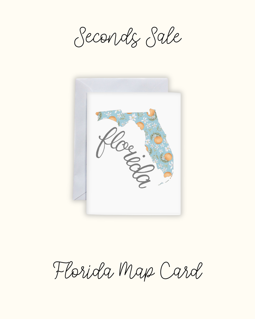 Florida State Map Folded Card - Seconds Sale