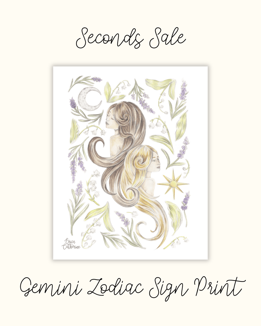 Gemini Zodiac Sign Art Print - Seconds Sale