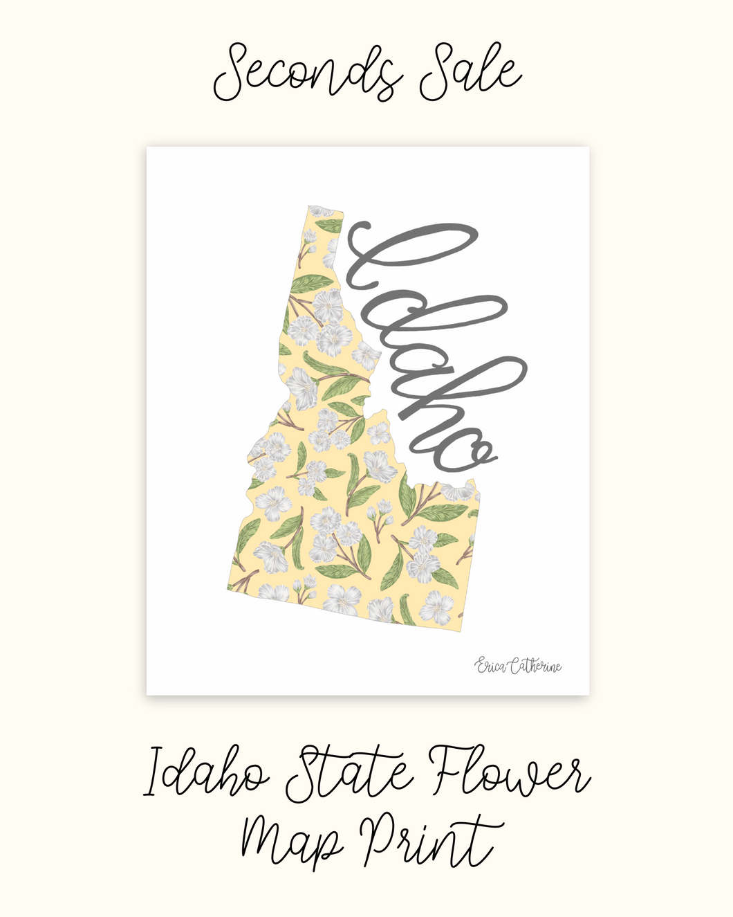 Idaho State Flower Map Print - Seconds Sale