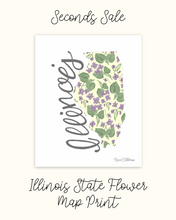 Load image into Gallery viewer, Illinois State Flower Map Prints - Seconds Sale
