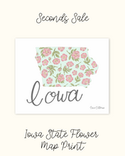 Load image into Gallery viewer, Iowa State Flower Map Print - Seconds Sale
