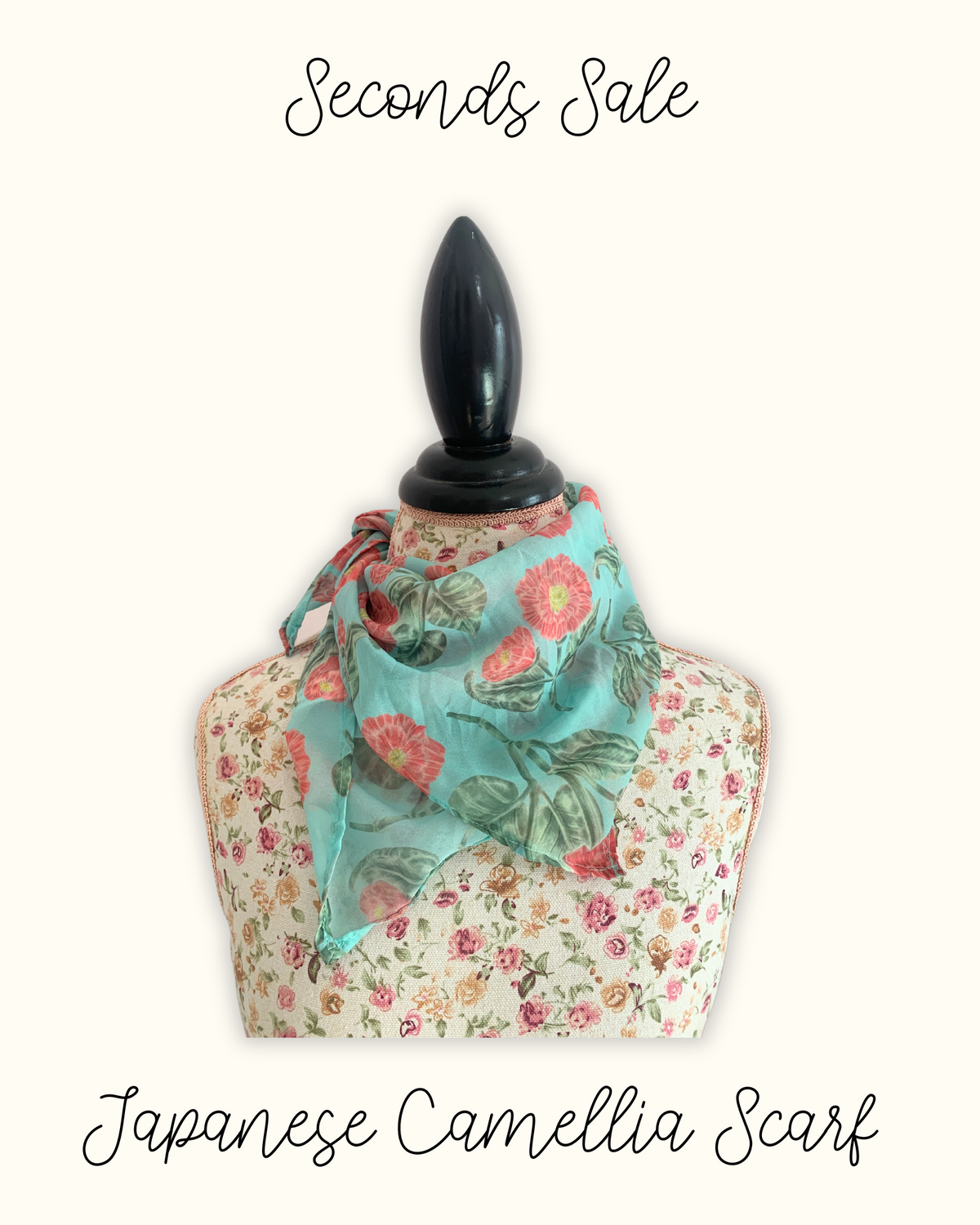 Japanese Camellia Short Scarf - Seconds Sale