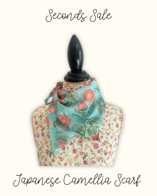 Japanese Camellia Short Scarf - Seconds Sale