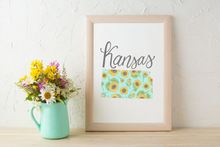 Load image into Gallery viewer, Kansas State Map Art Print
