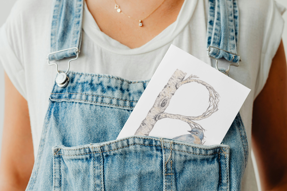 Letter B Woodland Alphabet Fine Art Print