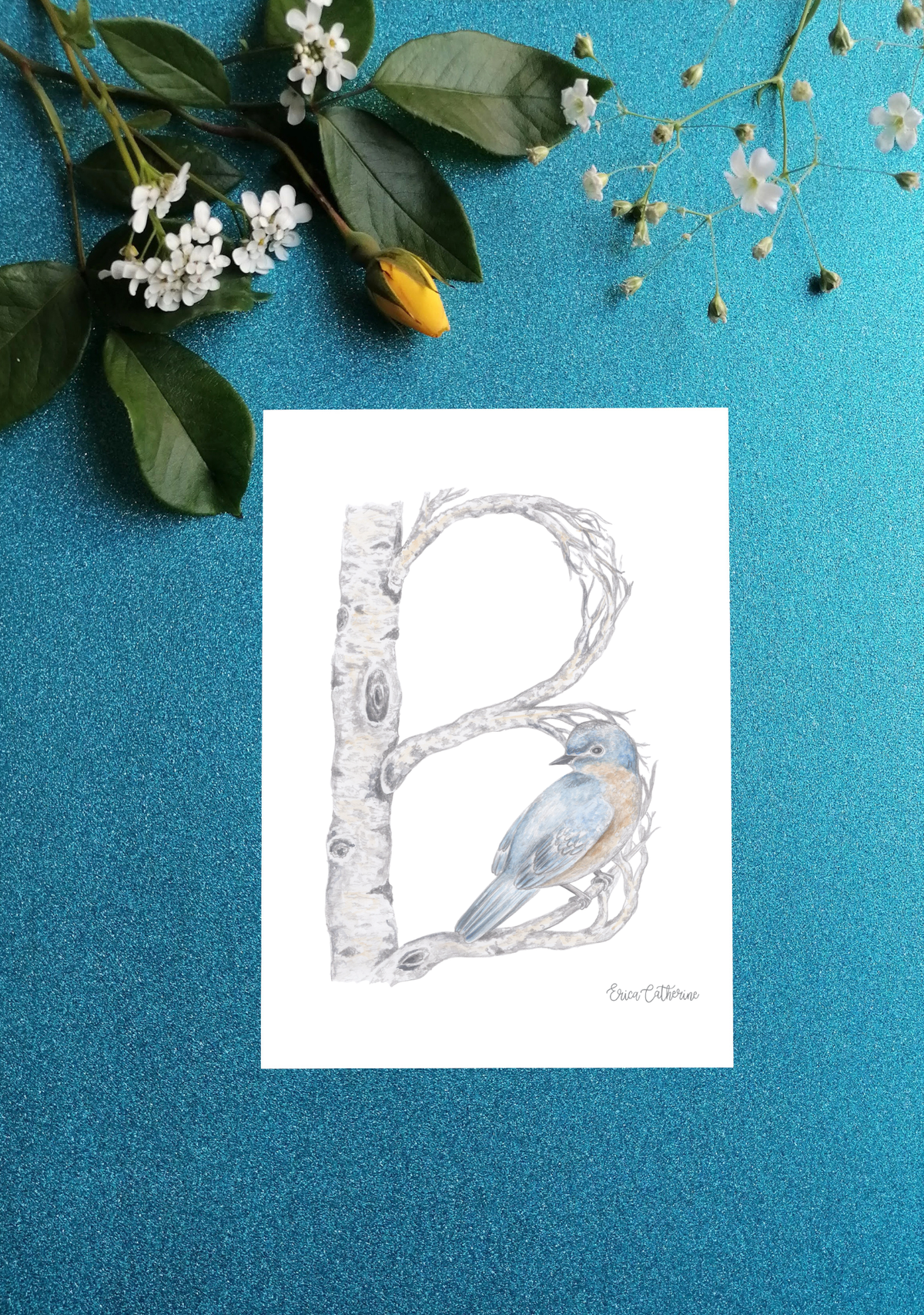 Letter B Woodland Alphabet Fine Art Print